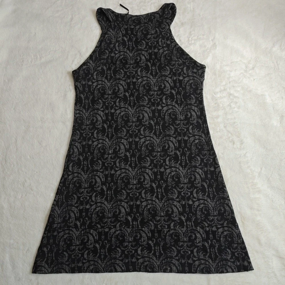 La Fée Maraboutée Size 42 Or Medium Damask Black Mini Dress A-Line‎ Flare Shift